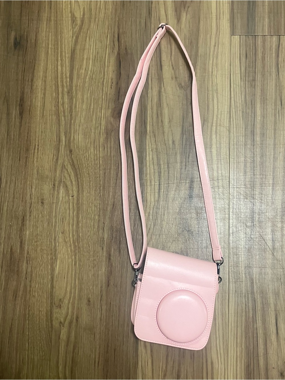 Source Unknown Pink Crossbody Camera Bag with Round Front Accent